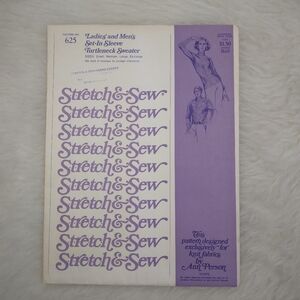 STRETCH & SEW 625 Sz S-XL Ladies' & Men's Set In Sleeve Turtleneck Sweater